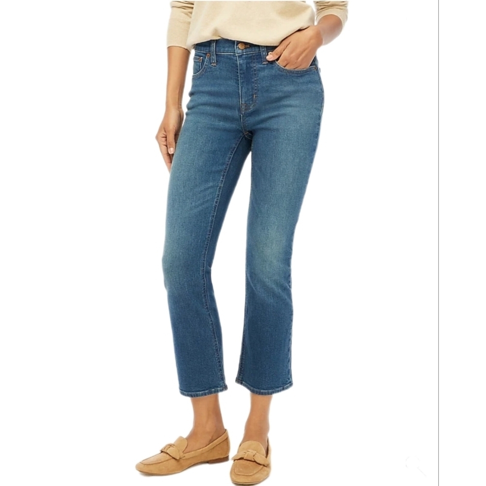 J.CREW Mid-Rise Flare Crop Jeans Button Fly Size 31 EUC